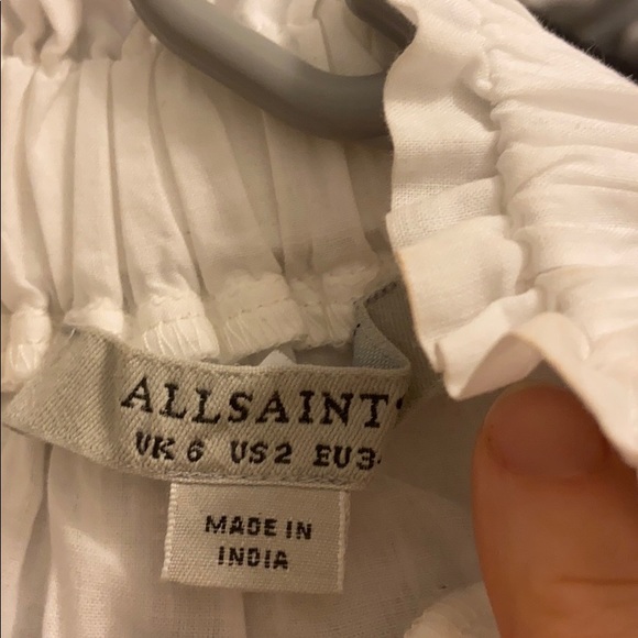 Allsaints Aislyn Broiderie Dress White Size US 2 - Picture 8 of 9